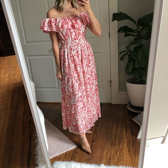 Stellah (anthropology) red print maxi dress - Picture 2 of 9